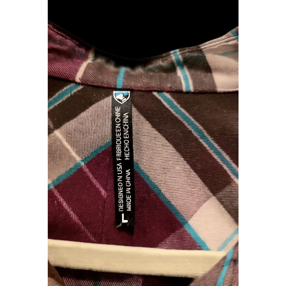 KÜHL Kamila Plaid Button Up Shirt Women’s Large Burgundy Brown Long Sleeve - Picture 5 of 6
